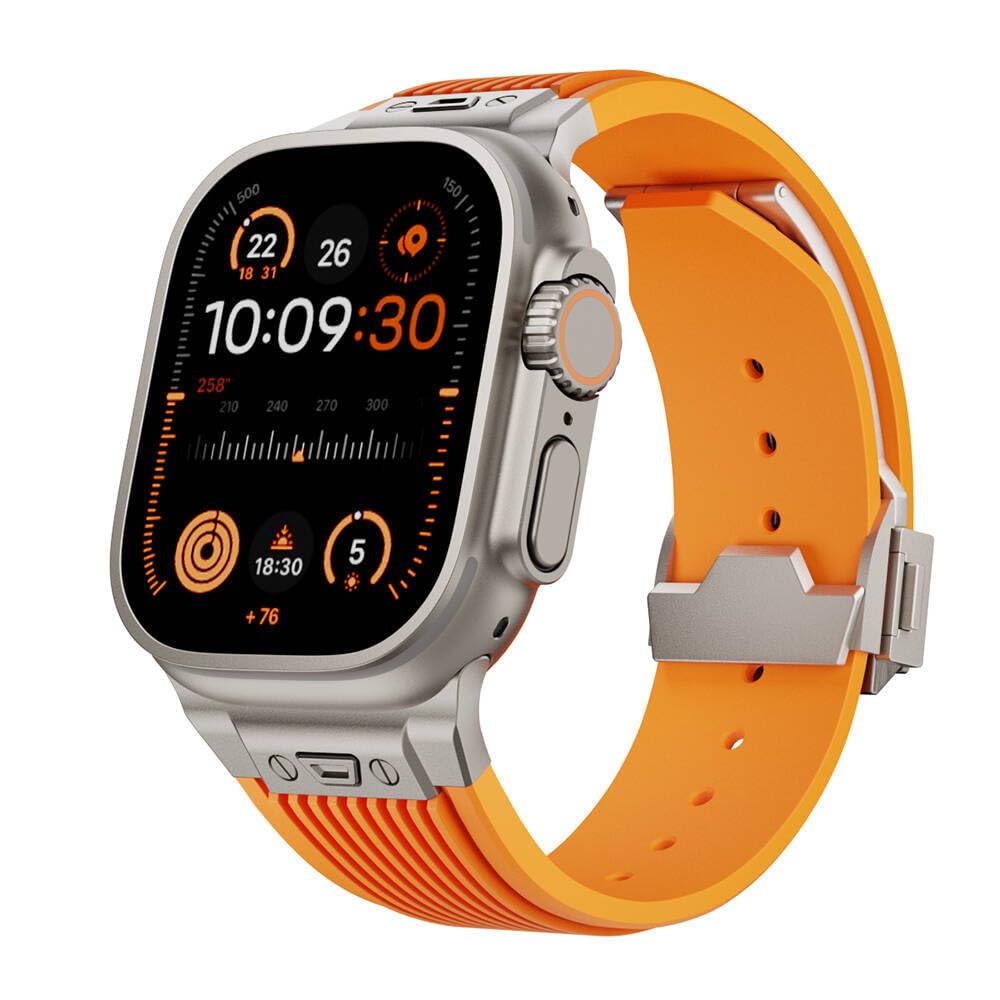 Zore Apple İle Uyumlu Watch 42mm KRD-113 Spor Görünümlü Silikon Kordon Turuncu