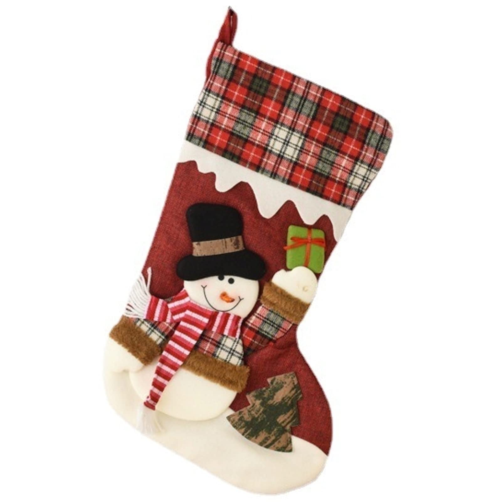 WAYOM 3 Stück Weihnachtsstrumpf, Groß Nikolausstiefel Nikolausstrumpf Weihnachtsdeko, Weihnachten Christmas Stocking Weihnachtsbaum Kamin Deko Weihnachtssack