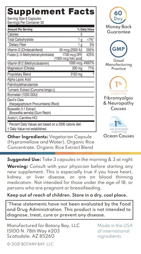 Qentura Complete 2-Pack. Nutrition Support for Chronic Pain Sufferers. Pain MD Developed. with Pea, Turmeric, Boswellia, Bromelain, Acetyl-L-Carnitine. 360 Caps. 60 Day Supply - Image 3