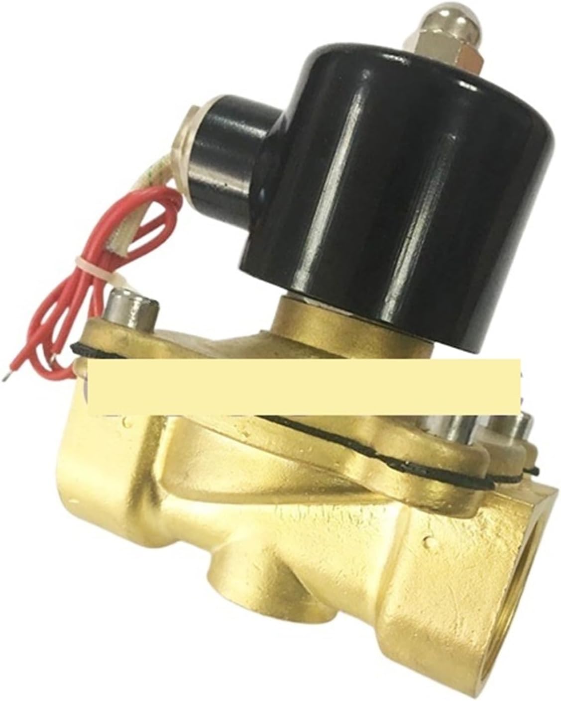 2 Way 2w Series Air Gas Water Copper Valve 2W350-35 1-1/4 2W400-40 1 1/2 Inch Brass Solenoid Valve Normally Close Full Brass(1-1/4",DC24V)
