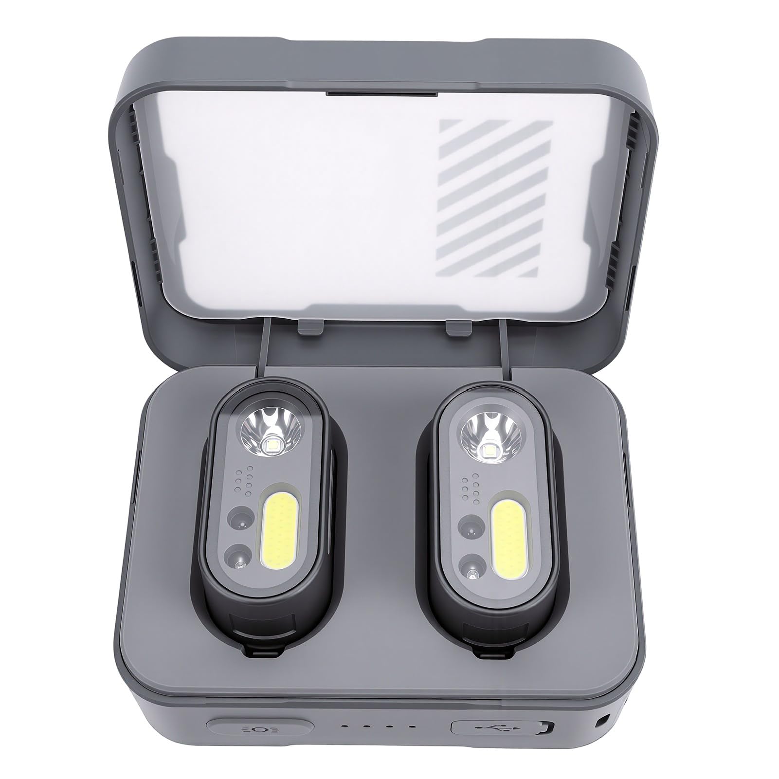 6600 MAh Wiederaufladbare Stirnlampe mit Ladeetui |IPX4 Wasserdichter Bewegungssensor-Scheinwerfer für Camping, Wandern, Angeln und Notfall-Backup-Batterie