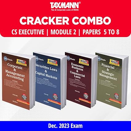 Taxmann's CRACKER COMBO | CS Executive | December 2023 Exam Module 2 | Papers 5 to 8 | CRACKER Series | CMA, SLCM, EBCL and FM & SM | June 2023 Edition | Set of 4 Books
