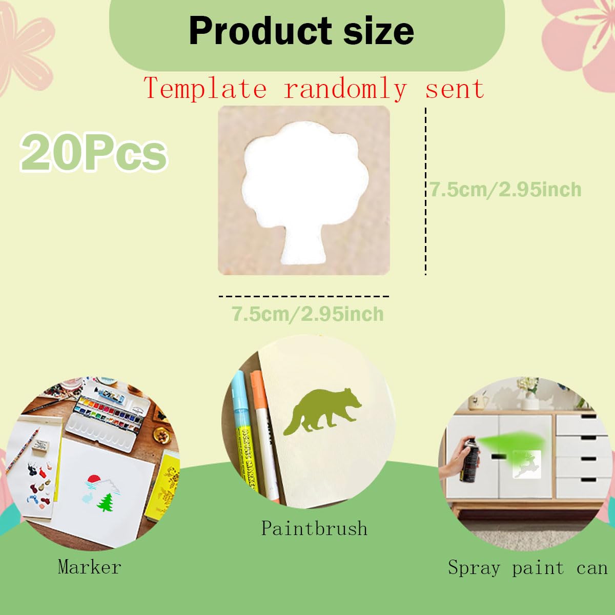Wooden Stencils for Kids - 20 Piece Set -2