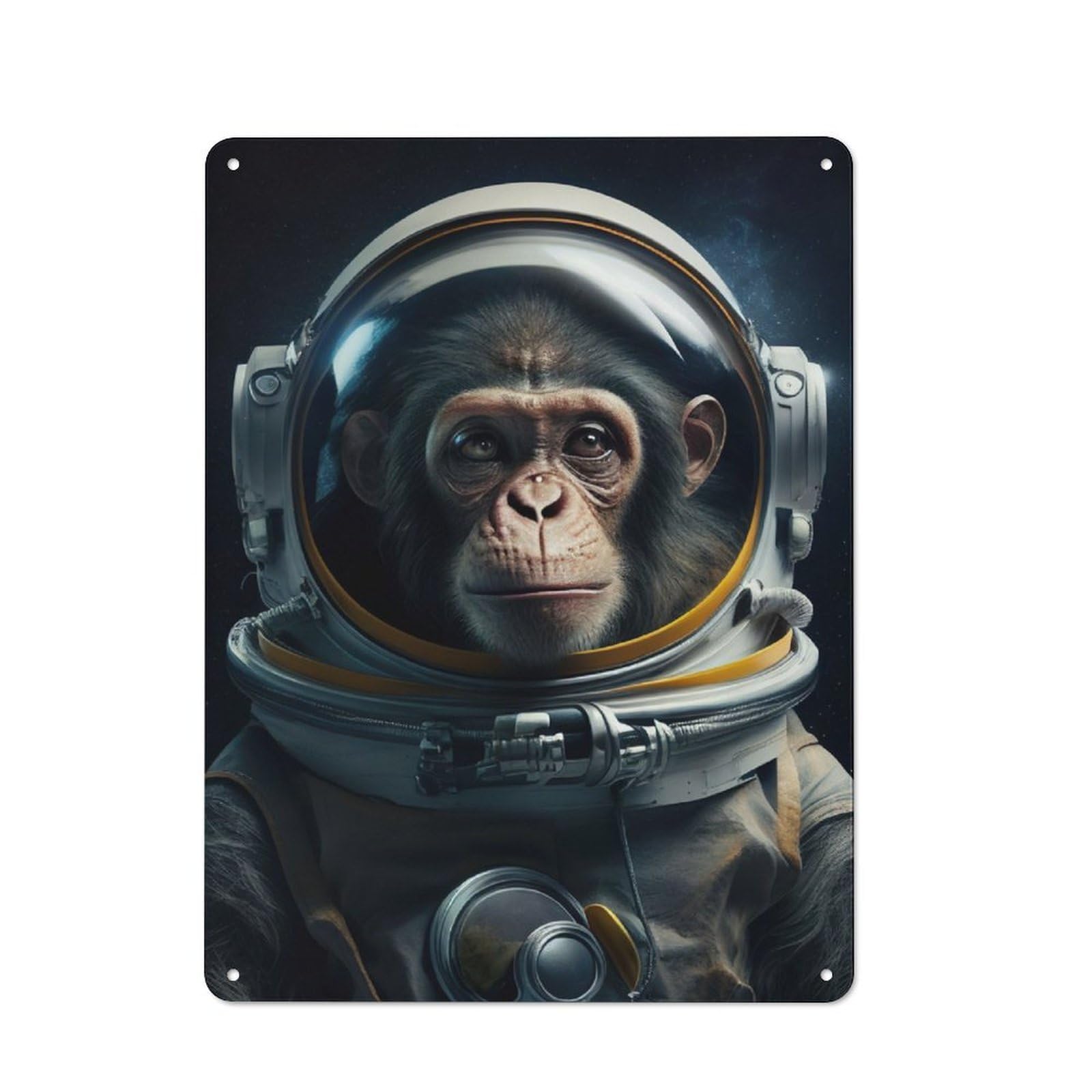 Astronaut Space Monkey Retro Metal Wall Decor 40x30cm, Metal Sign for Pub, Home Bar, Shed Or Man Cave, for Relaxed Wall Styling
