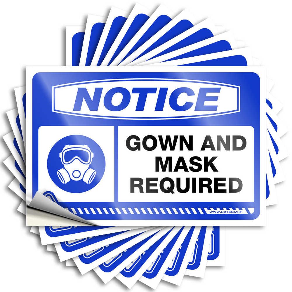 Notice Gown and Mask Required Cute Western - Tattoos Tumbler Waterproof Decal(12X18CM)