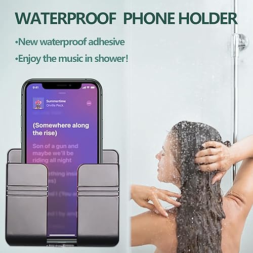 Vista 16 de CEI&BPY Soporte para teléfono de montaje en pared, soporte para teléfono con autoadhesivo. Soporte de teléfono para carga y RV para iPhone y Android