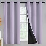 Yakamok 100% Blackout Curtains for Bedroom 84 Inch Length, Grey Full Light Blocking Drapes with Black Backing, Noise Reducing Thermal Insulated Grommet Panels for Living Room, 52Wx84L,Gray, 2 Panels