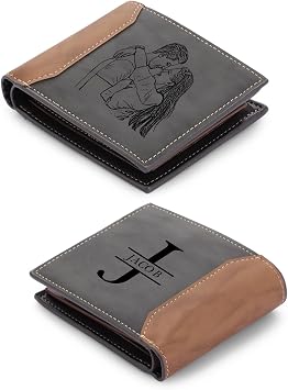 Jewelstruck Custom Wallets for Men Personalized Photo Wallet Engraved Fathers Day Customized Gifts for Men Dad Husband