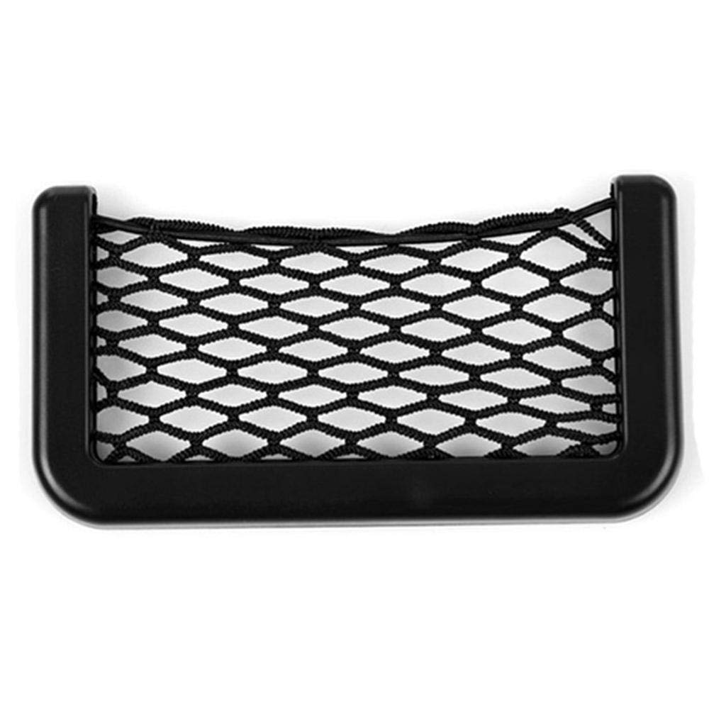 Uteruik Black Universal Car Seat Side Back Pocket Storage Organizer Nylon Net Bag Phone Holder, 1Pcs