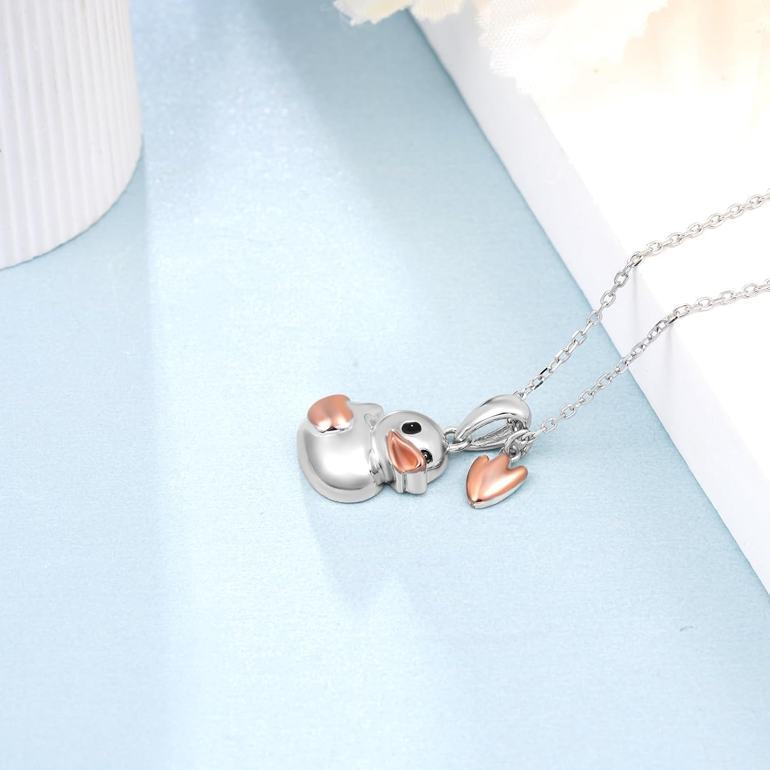 Duck Pendant Necklace for Women 925 Sterling Silver Duck Decor Necklace Animal Jewelry Gifts for Women - Image 3