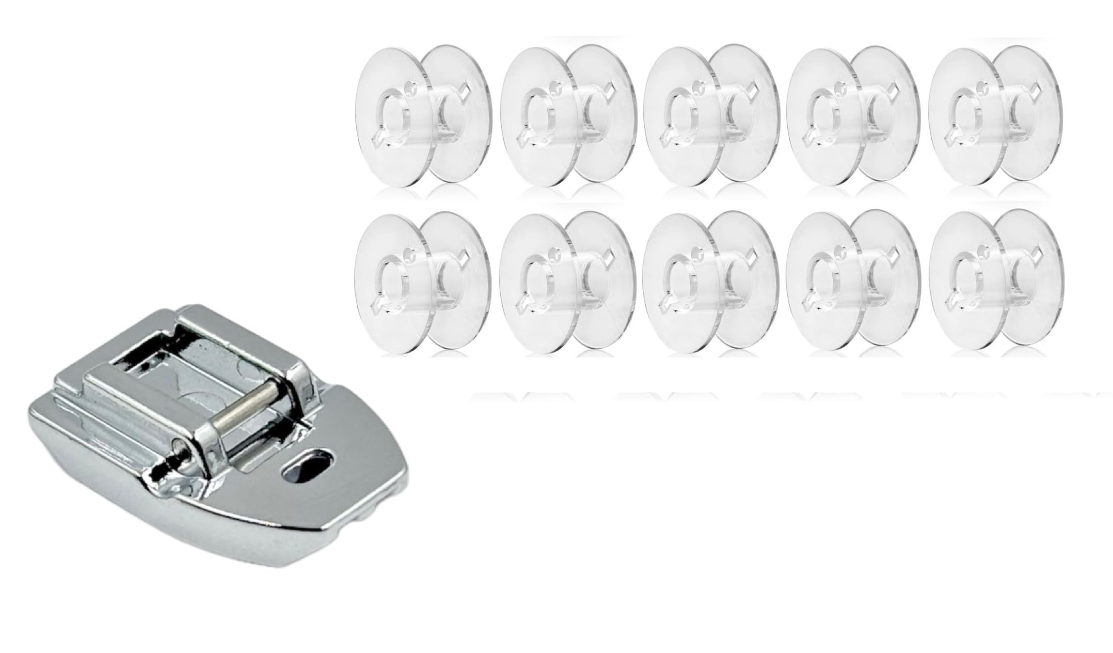 Zenith 1pc Twin Needle & 5 Groove Pressure Foot for All Domestic Automatic Sewing Machine Like Usha janome Singer, Embroidery Machines. White Steel (5 Groove + 1 Twin Needle) — Amazon image 7