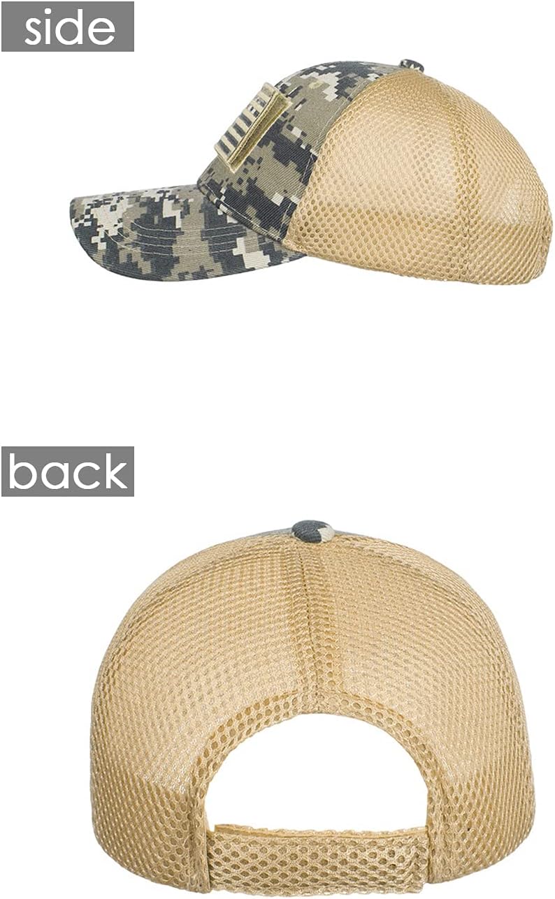 Anna-Kaci Camouflage Trucker Special Tactical Operator Forces USA Flag Patch Baseball Cap - Image 4
