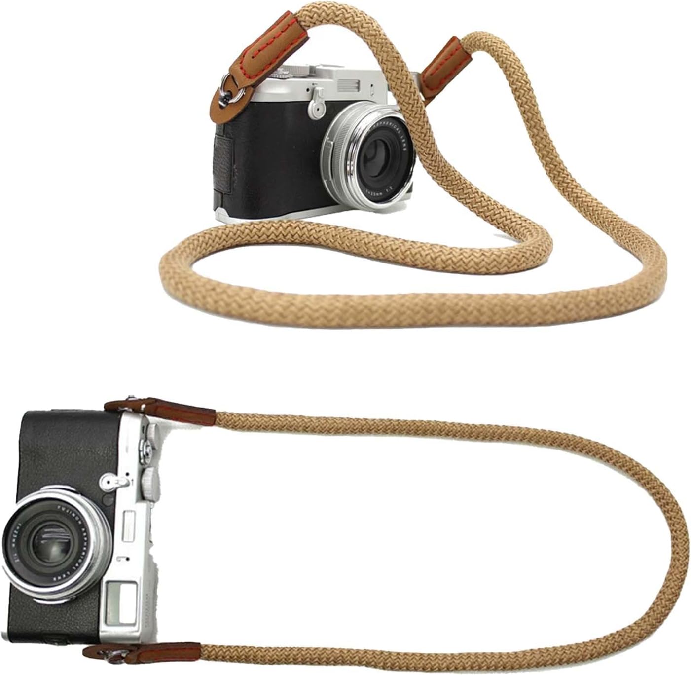 Adjustable Rope Camera Neck Strap – Braided Shoulder Strap with Secure O-Ring & Soft Leather Pad for DSLR, Mirrorless, and Digital Cameras - Image 6