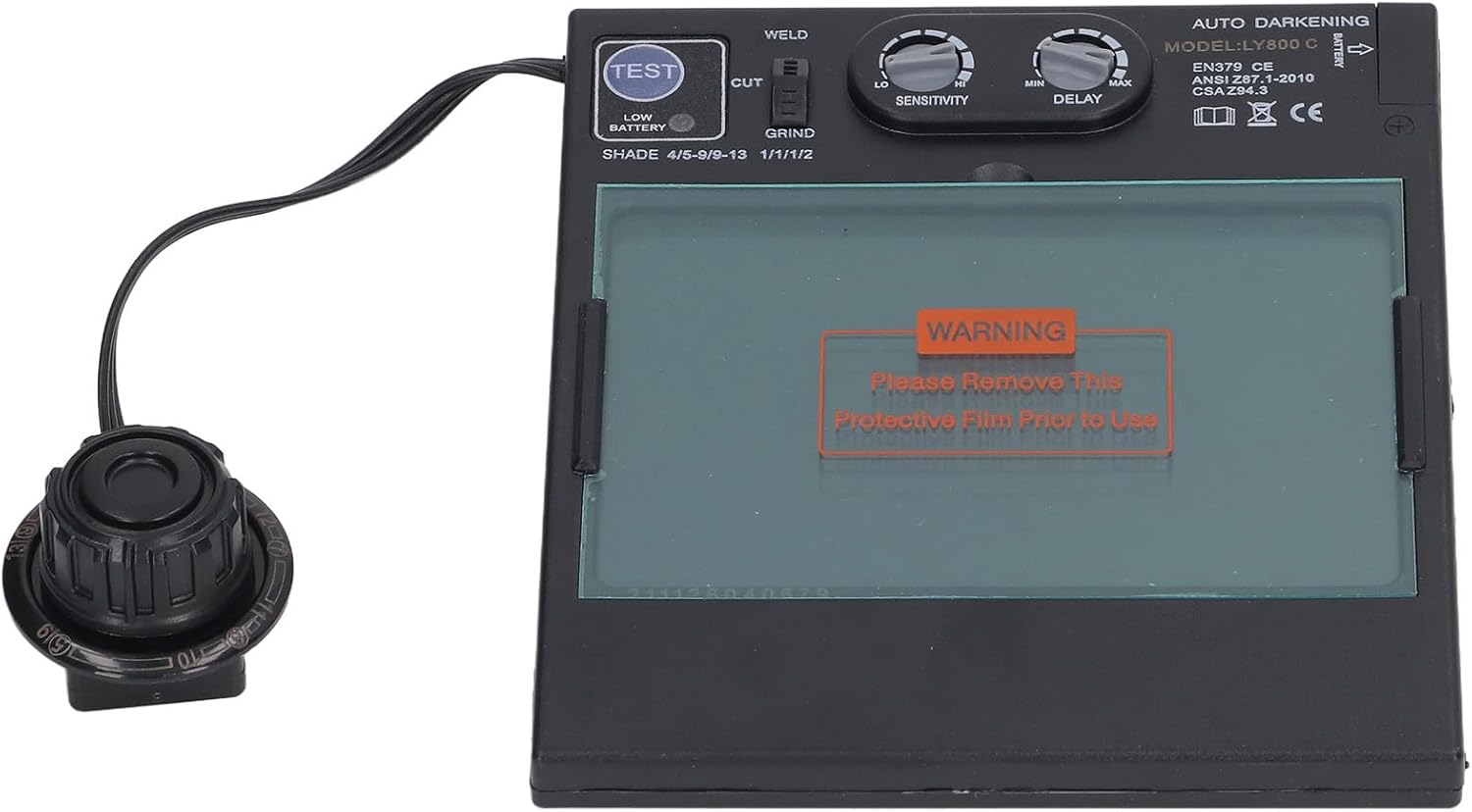 Auto Darkening Welding Lens, 5.2X4.4X0.4in High Accuracy Large Window Electric Solar Welding Lens Panel, Welding Helmet Lens with Battery