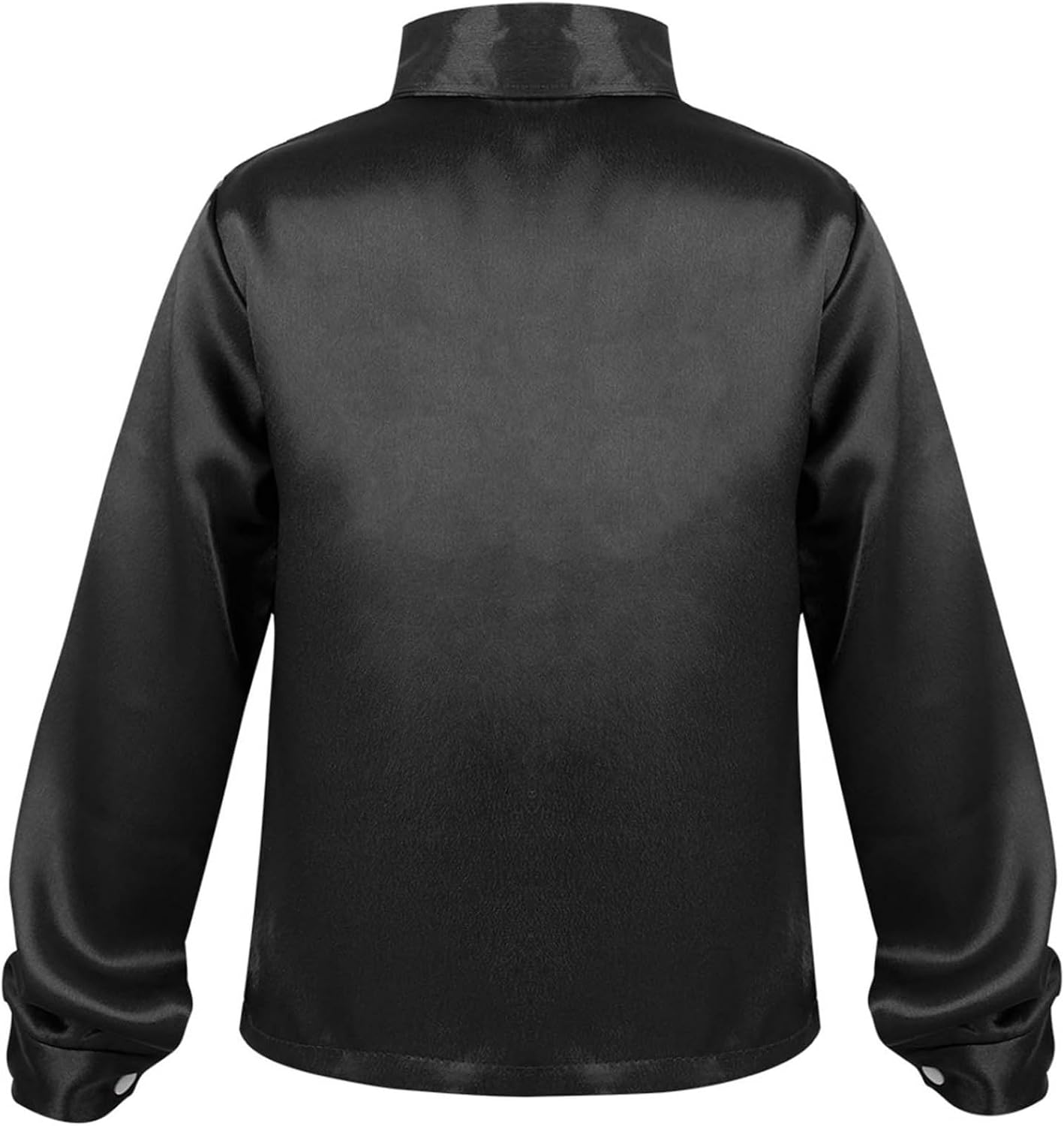 Kids Boys Sparkle Sequins Long Sleeve Spread Collar Shirt for Latin Jazz Dance Stage Performance