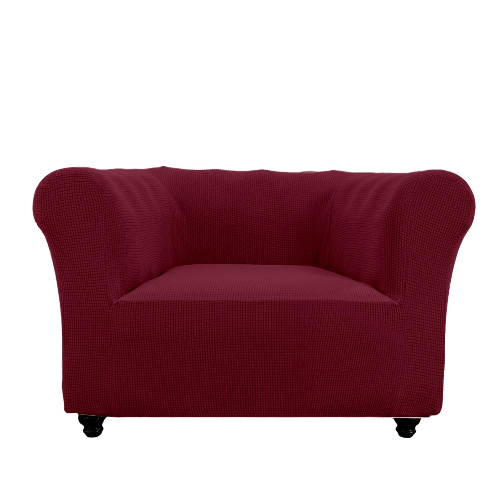 Housse de canapé Chesterfield rouge vin pour salon cosy 2 places
