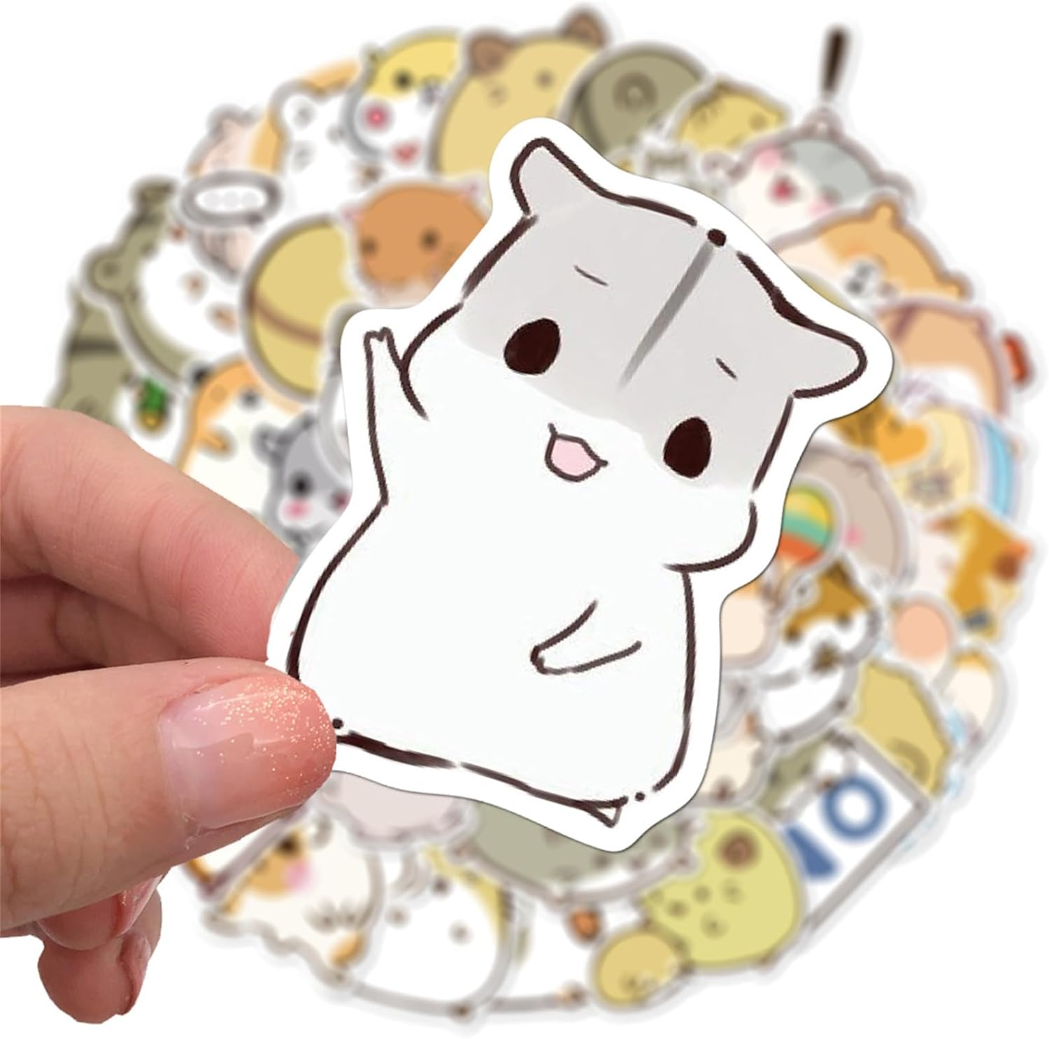 50Pcs Hamster Stickers Cute Cartoon Animals Stickers for Water Bottle Scrapbook Laptop Skateboard Computer Stickers for Teens Kids Girls (Hamster), Chroma