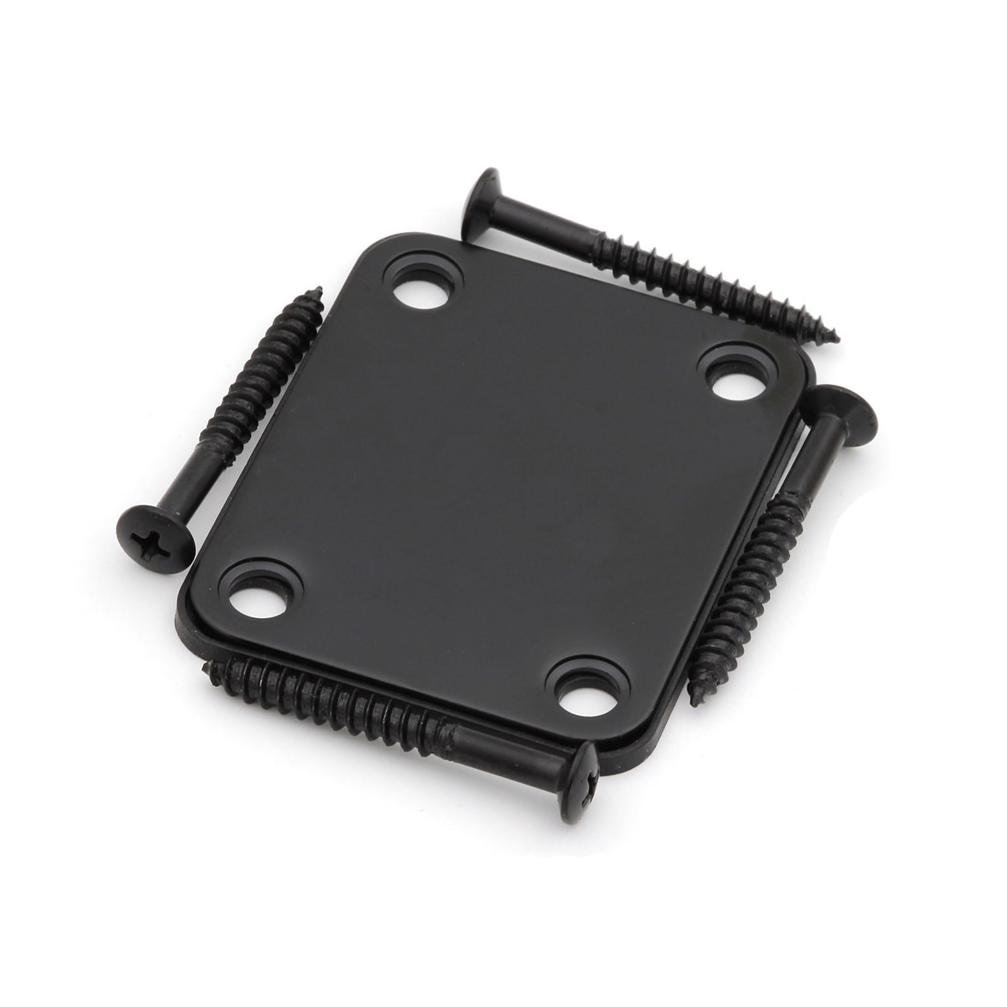 Electric Guitar Neck Plate Black Gold Chrome Metal Bolt-On Plate with Protective Mat Screws For Fender Telecaster Stratocaster TL ST Guitars