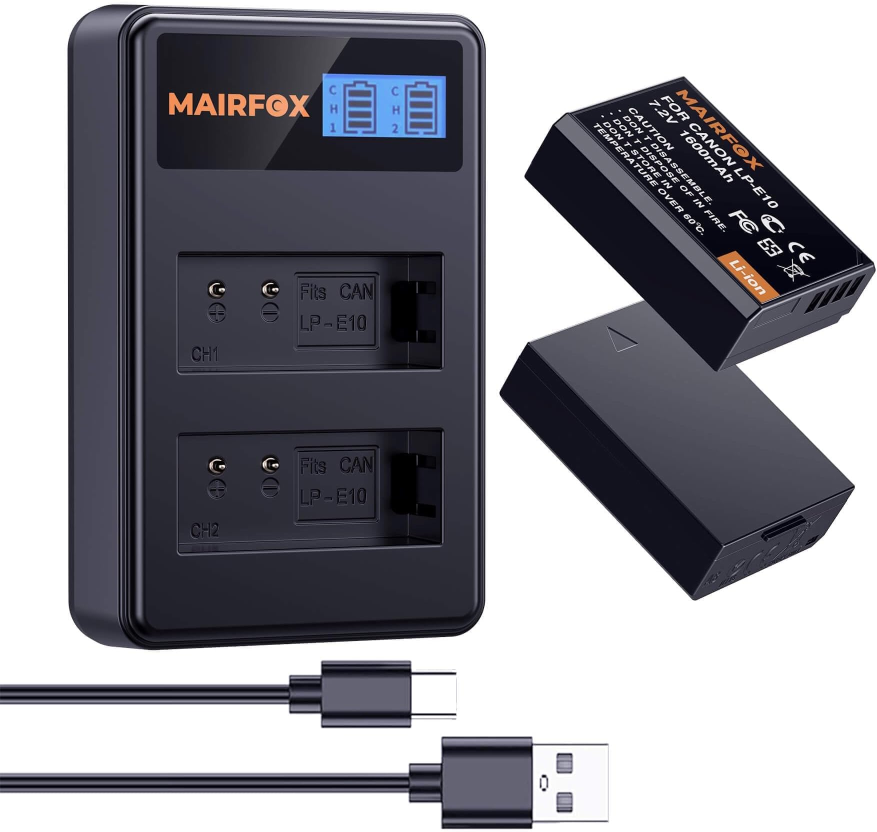 Batterie LP-E10 D'origine Canon Pour EOS 1100D 1200D 1300D 1500D 2000D – Chargeur Inclus