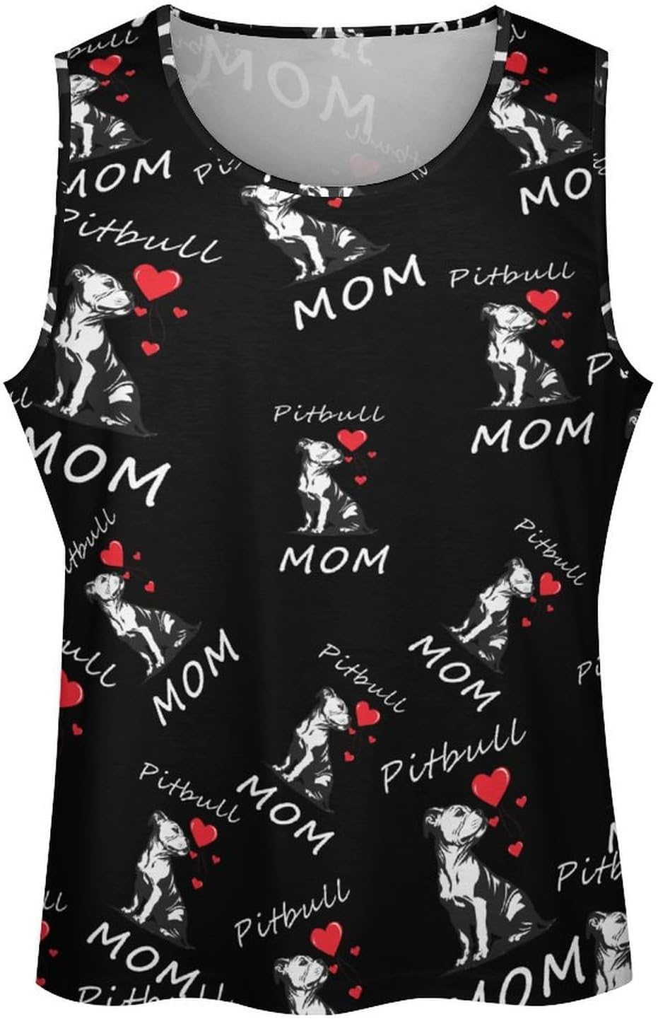 Pitbull-moms Men's Tank Tops Sleeveless Muscle Shirts for Men Lightweight Vest Crew Neck T-Shirts