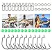 Sougayilang Fishing Sinkers Set with Brass Sinker Weights Jig Hooks Fishing Swivel Ring Connector Plastic Box for Freshwater Saltwater Bass Fishing