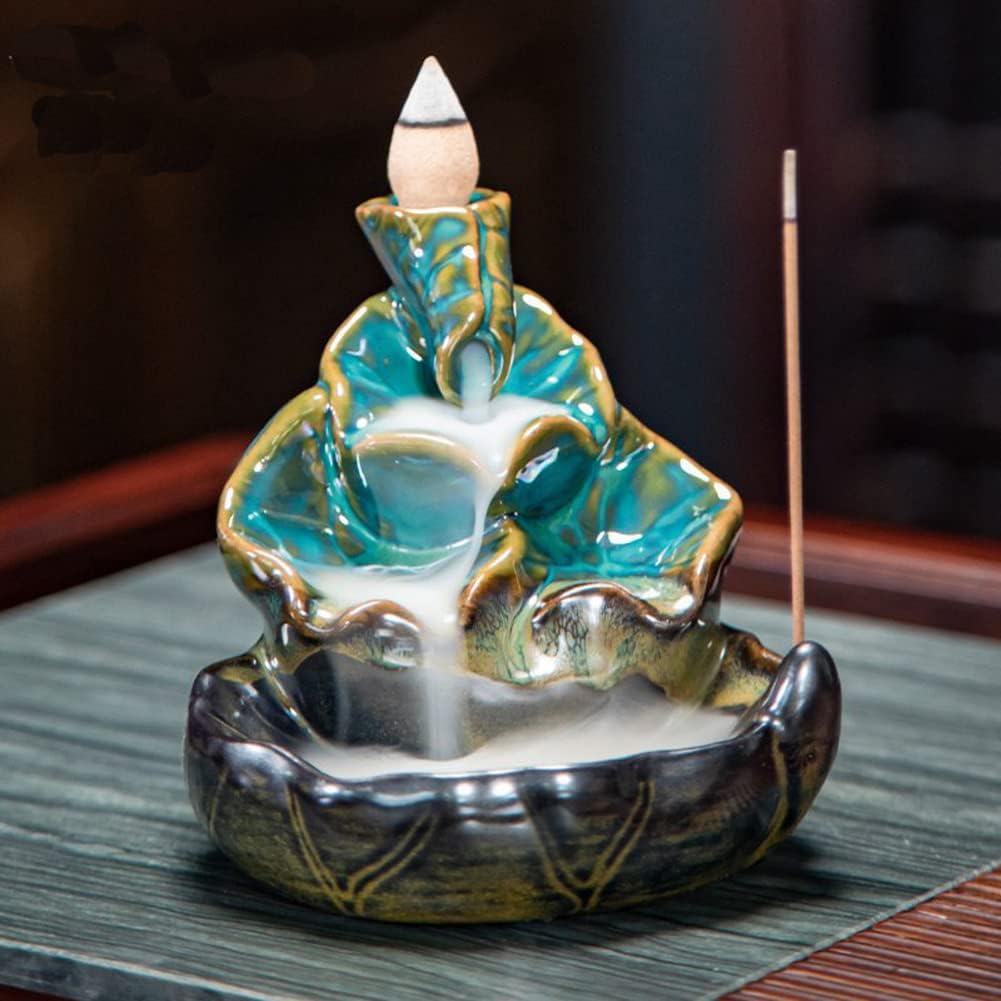 Incense Burner, Ceramic Backflow Lotus Incense Holder, Home