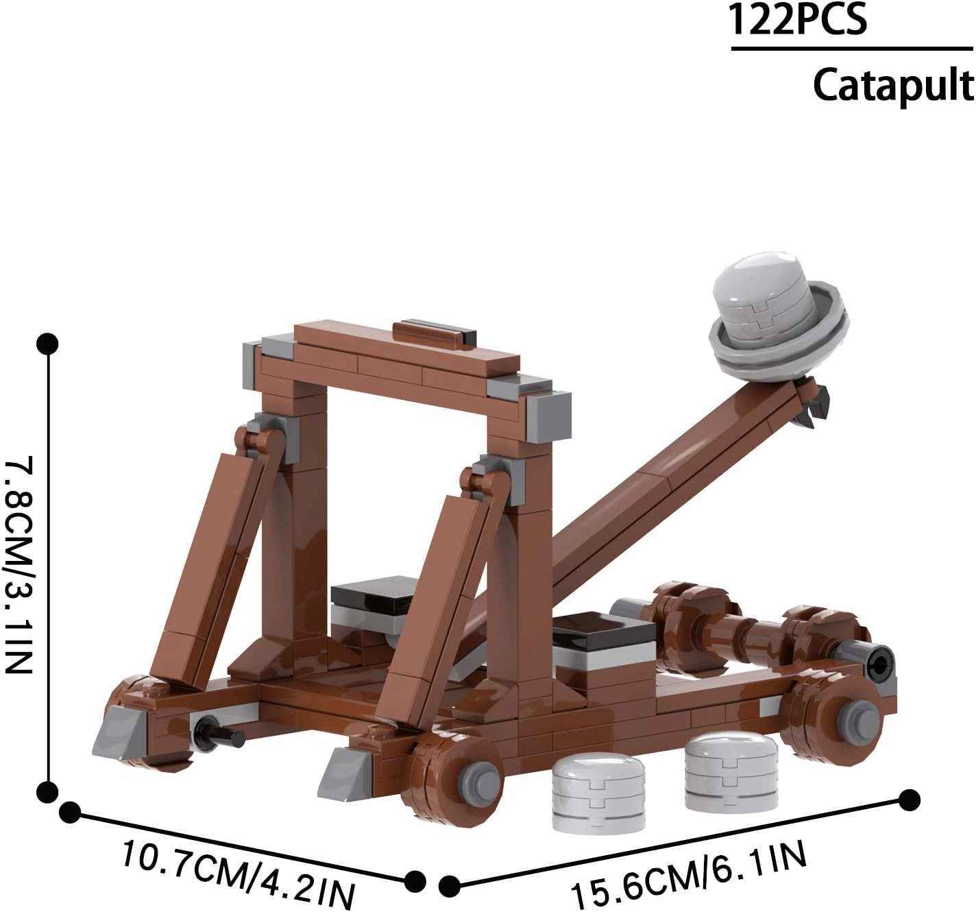 564Pcs Medieval Weapons Building Block Set, Castle Defense MOC Bricks Pack, Military Siege Equipment Parts, Knights Battle Accessories.