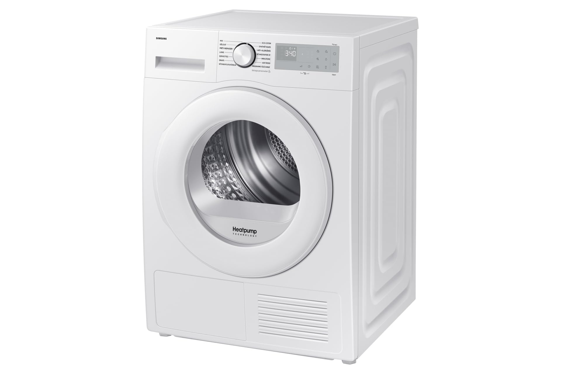 SAMSUNG DV90DG52A0THEF Wäschetrockner Wärmepumpe / Optimal Dry / 9 kg - Klasse C Weiß