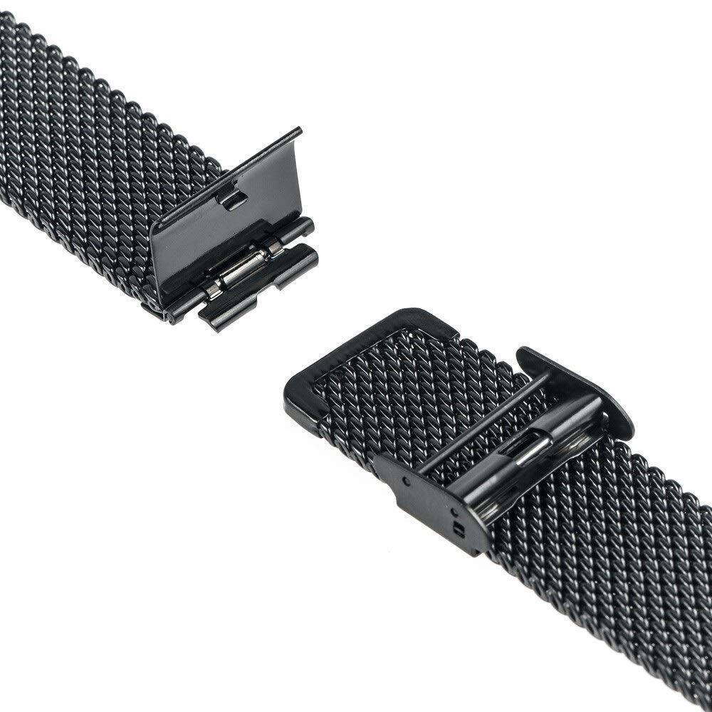 Uhrenarmband, 16 mm, 18 mm, 20 mm, 22 mm, universelles Uhrenarmband, Schnellverschluss-Uhrenarmband, Mesh-Edelstahlarmband, Handgelenkgürtel, Armband, schwarzes Armband (Farbe: Silber, Größe: 16 mm)