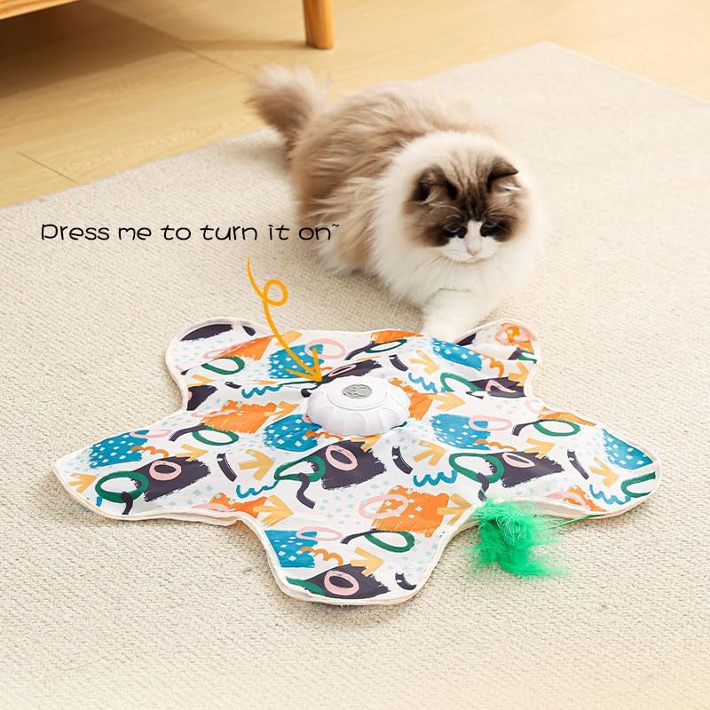 Interactive Cat Toys for Indoor Cats, [Newly Upgraded] Rechargeable Touch Activated Hide and Seek Kitten Toys for Bored Indoor Adult Cats（Duck Style）