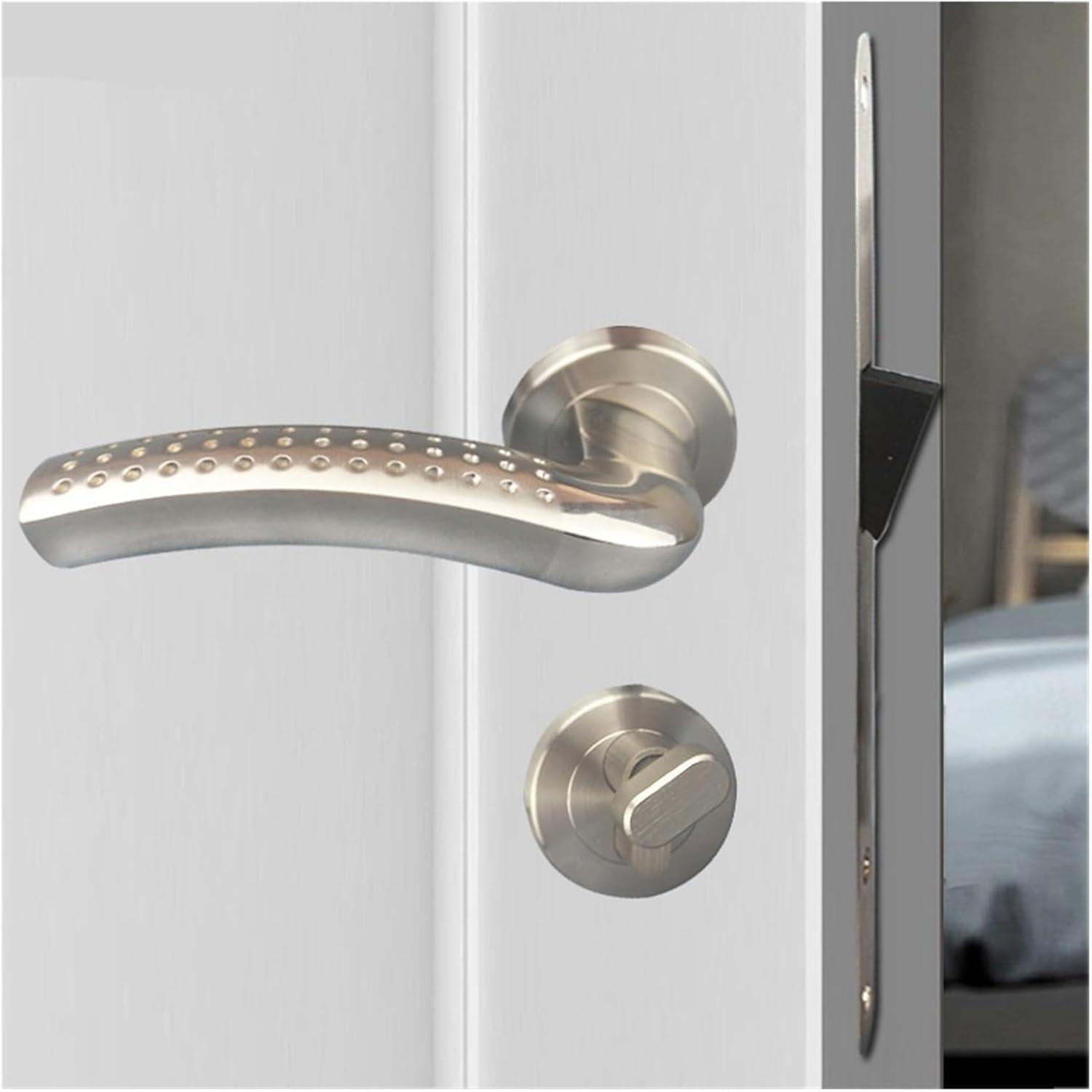 Imitation Precision cast Stamping Pattern Cover Handle Lock Bedroom Door Magnetic Silent Lock Indoor Door Stainless Steel Split Lock