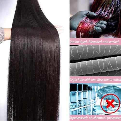 Miniatura 4 de SUIFENGWU Manojos de cabello humano lacio 10A (20, 22, 24 pulgadas), 100% sin procesar, extensiones de cabello humano virgen brasileño de color