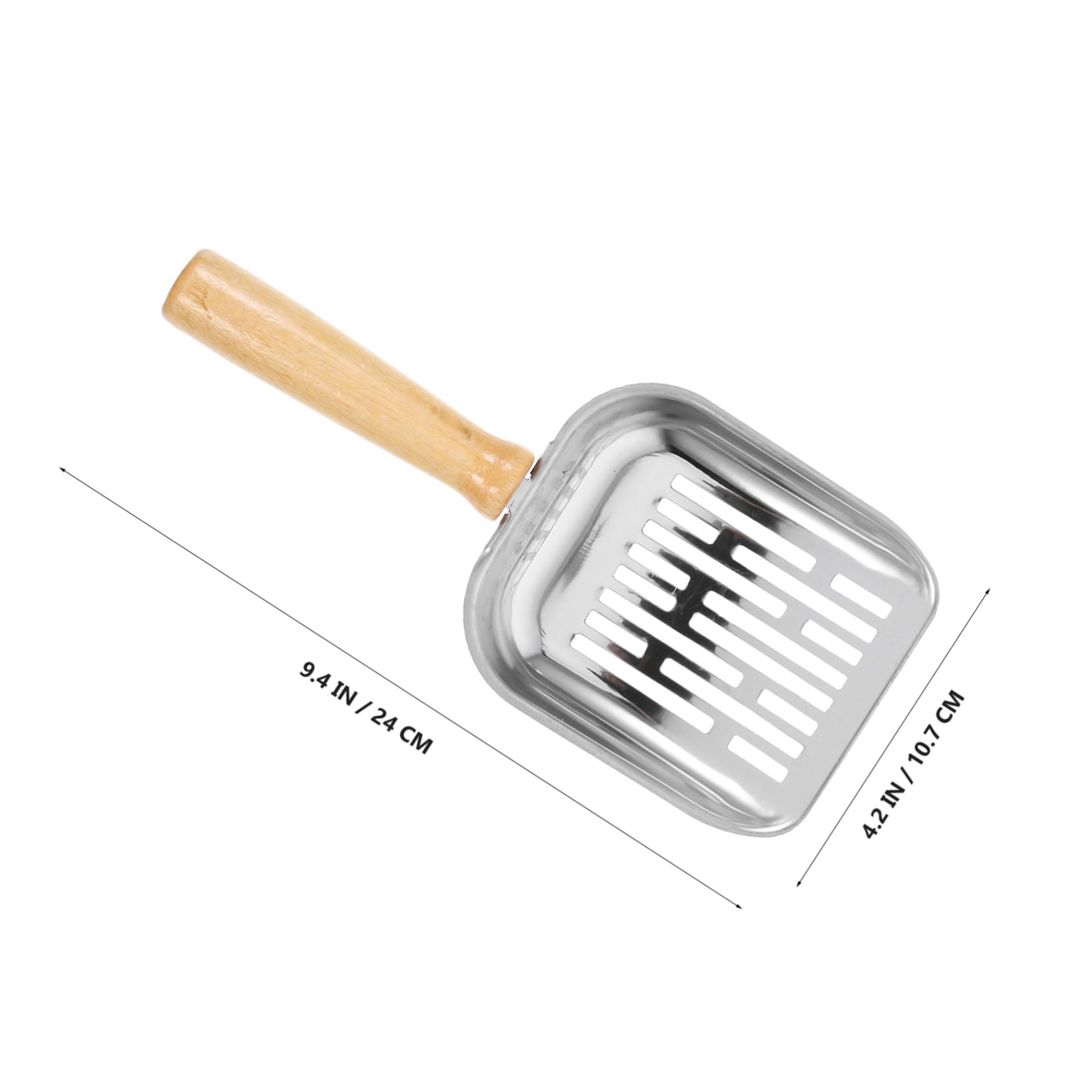 SUPVOX Scoop with Holder Sifting Cat Litter Box Tool Metal Cat Scooper Stainless Steel for Pet