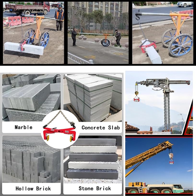 DNGXAOYA Adjustable Lifting Tongs with Openings,Maximum Lifting Capacity of 1250 Kg/2755 Lbs, Granite Slab Lifting Tongs, for Cement Slabs, Curbstones, Granite Clamps(27in)