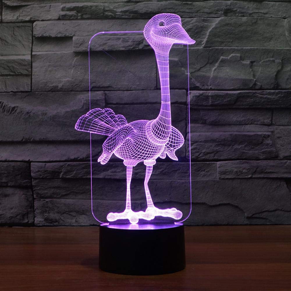 Veilleuse autruche 3D LED réglable avec télécommande pour lecture et chambre - 6