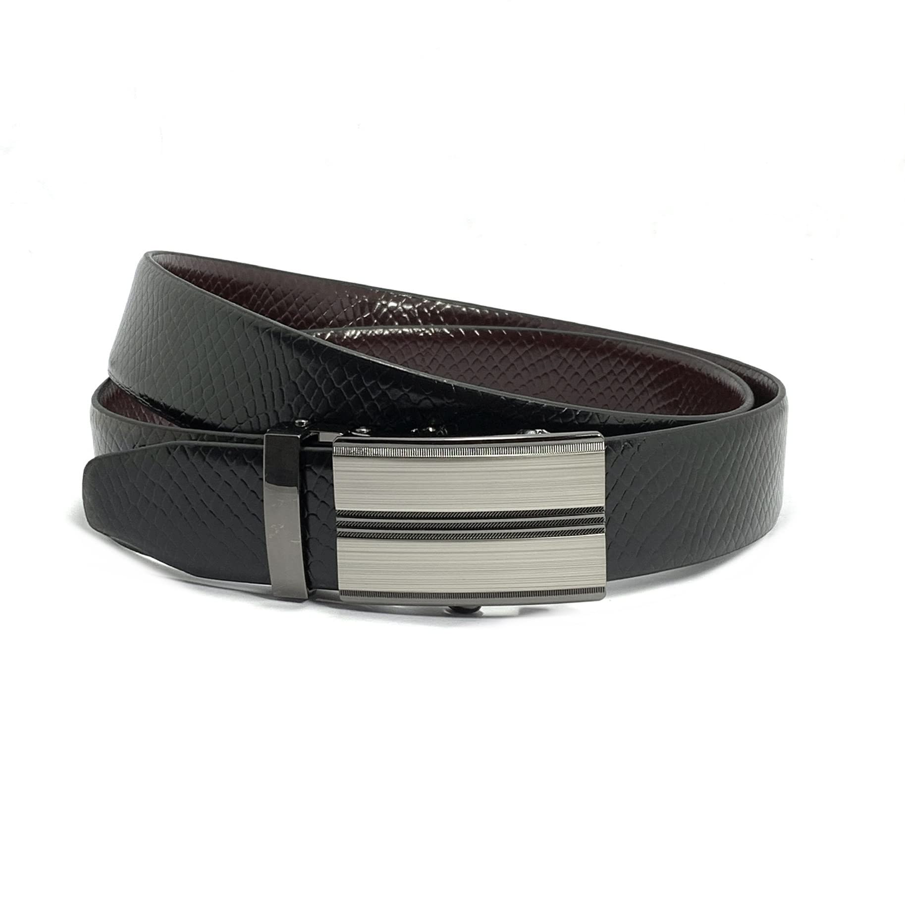 cm Classic MILANOCLASSIC MILANO® Men’s Spanish Leather Belt Men, Leather Belt for men with Automatic Click Buckle Belts for Men in the Gift Box