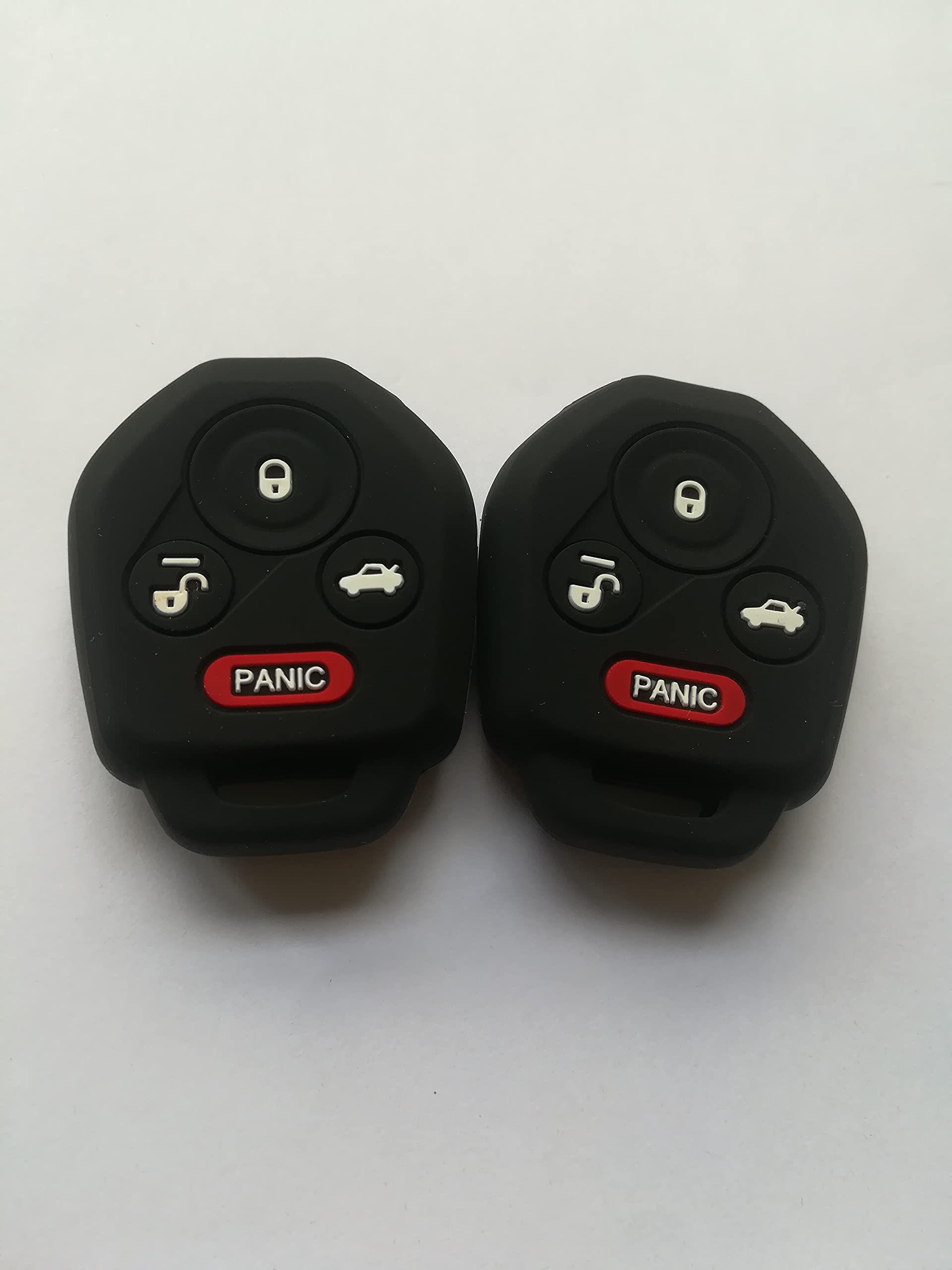 wkx 2pcs Black Silicone Key Case Cover for 2015-2017 Subaru Forester Impreza Legacy Outback Ascent STI WRX XV Crosstrek CWTWBU766 / CWTWB1U811 / CWTB1G077