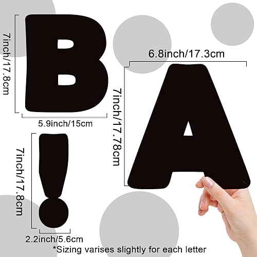 Miniatura 3 de Juego de 150 letras grandes de 6 pulgadas para tablón de anuncios, letras recortadas del alfabeto de aula negras para exhibición en tablón de