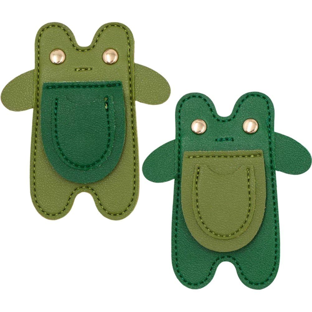 Sofezdo 2pcs Headphones Cord Organiser Holder Cartoon Frog Cable Winder Mini Pu Leather Cord Manager Organizer for Charger