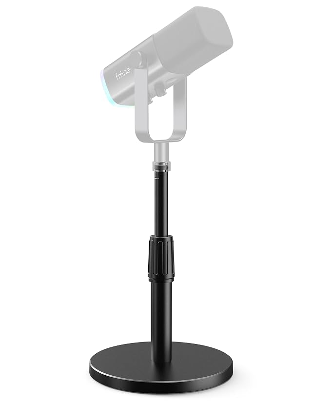 FIFINE Desktop Microphone Stand Heavy-Duty Metal Adjustable Table Mic Stand with 5 8 Male to 3 8 Female