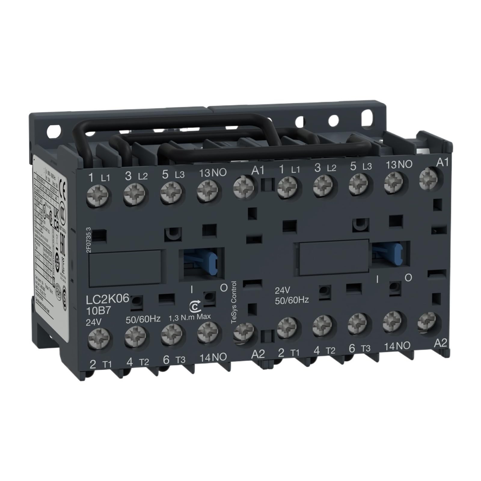 TPKMVGAP LC2K0601F7 reversing contactor - 3P - AC-3 = 440 V 6 A - 1 NC - 110 V AC coil