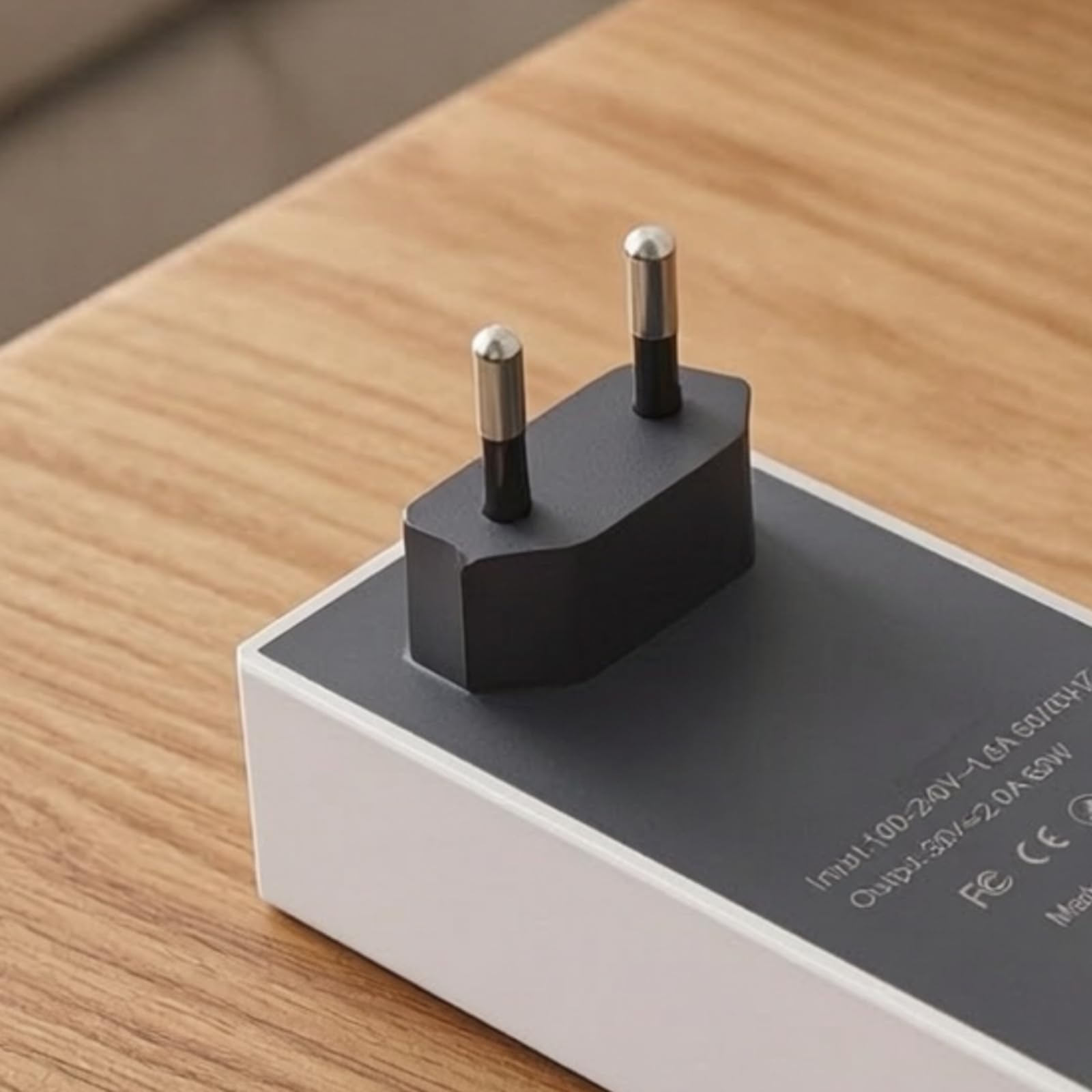 Adattatore di Alimentazione con Spina Europea Compatto Alimentatore da 30V 2A Portatile Spina Europea Due Poli Rotondi per Viaggiatori