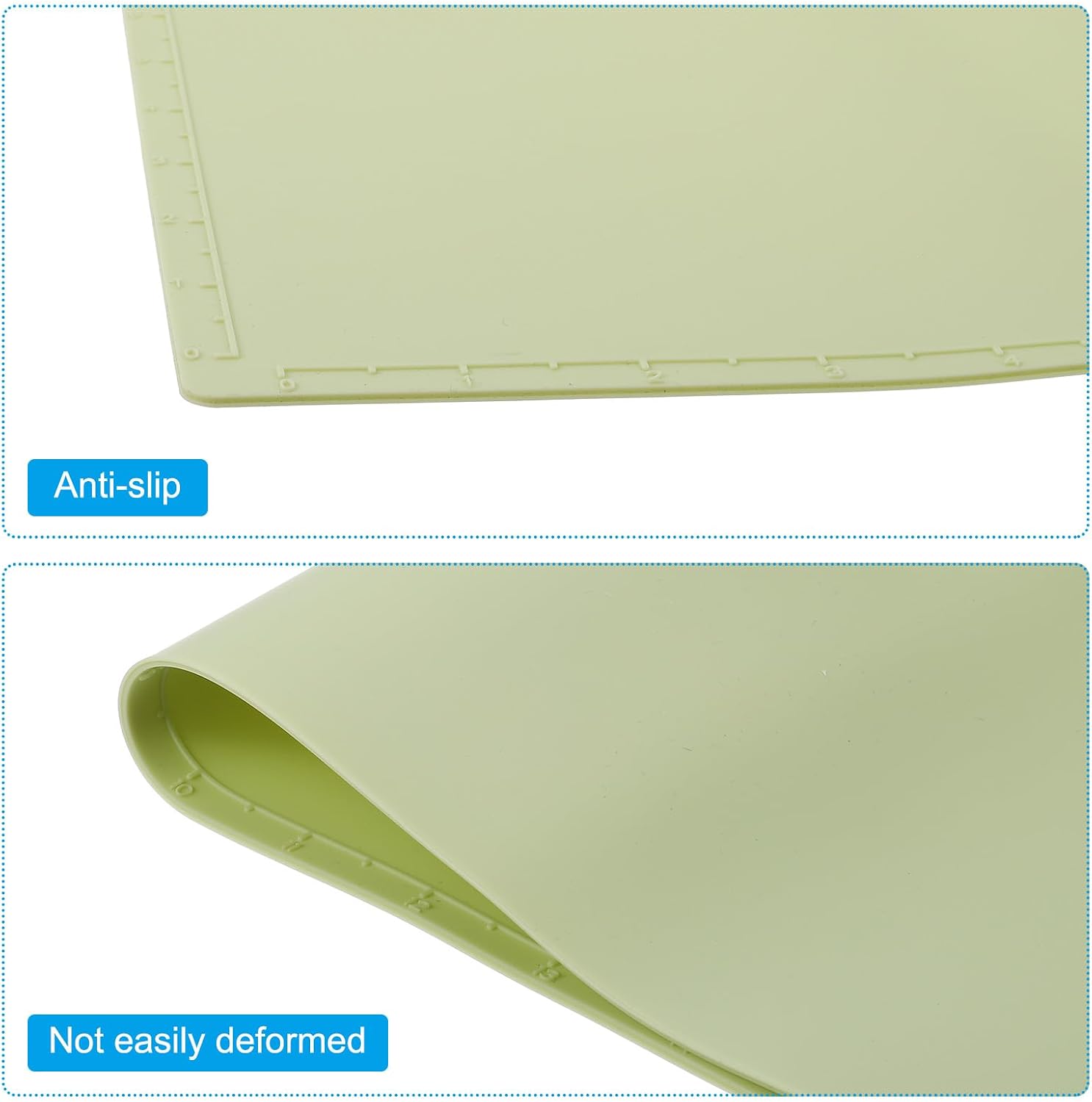 PATIKIL 20" x 16" Silicone Craft Mat, Nonstick Silicone Painting Sheets Art Mats for Resin Drawing DIY Clay, with Brush Holder and Cleaning Cup, Green