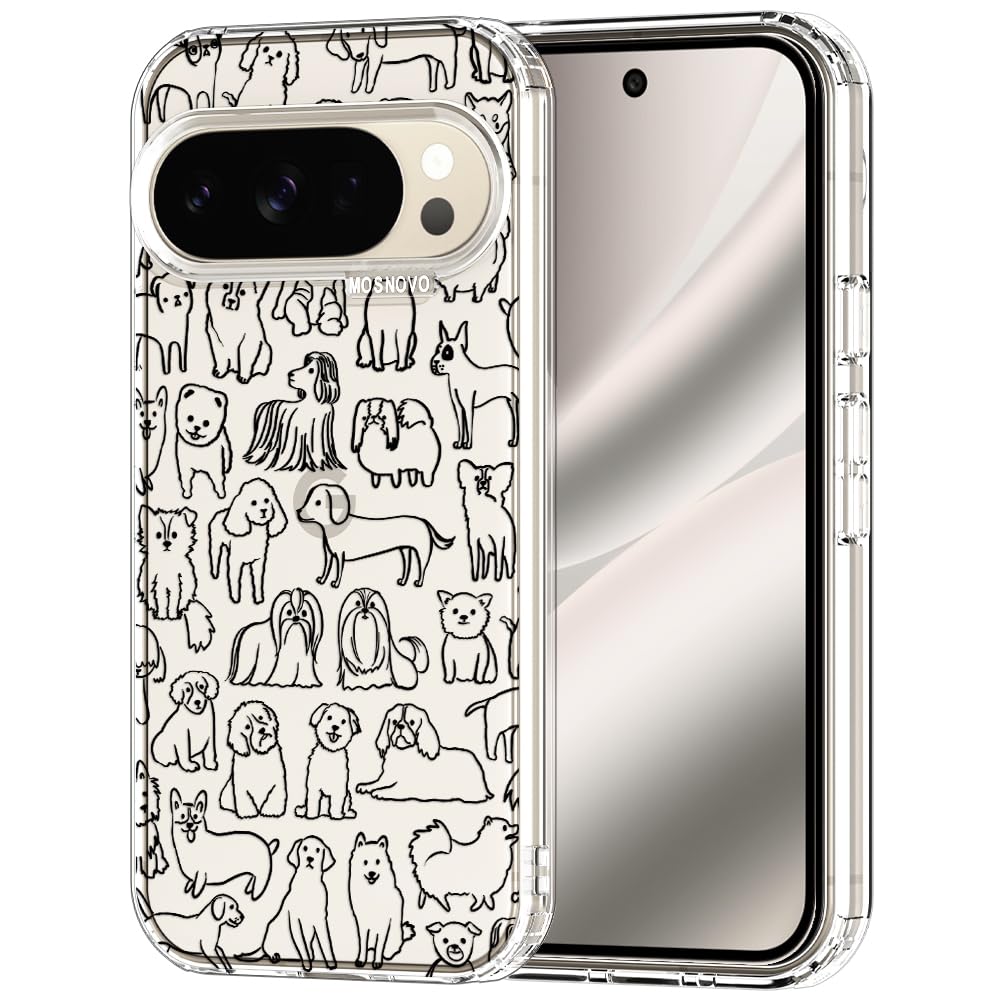 MOSNOVO Case for Google Pixel 9 & Pixel 9 Pro, [Buffertech 6.6ft Military-Grade Drop Protection] [Anti Peel Off Tech] Clear TPU Bumper Phone Case Cover Design - Great Wave — view 136
