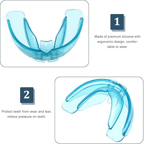 Miniatura 4 de Healifty Protector de noche dental para rechinar dientes, protector bucal para apretar los dientes en la noche, protector bucal para dormir, 2