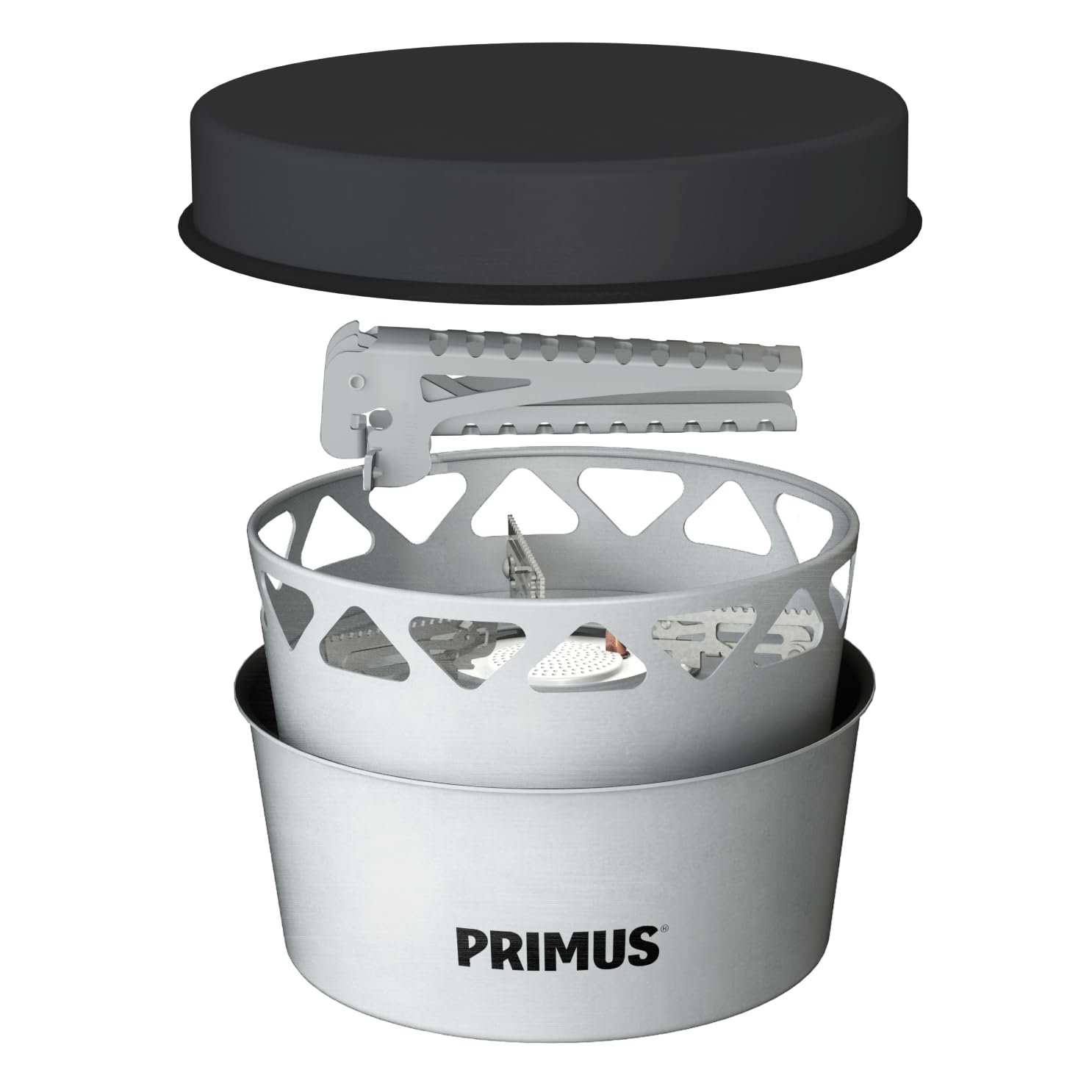 Primus Camping Stove Set for Gas - Outdoor Cooking Set Essential Stove Set 1.3 L - 1 x Camping Pan - 1 x Cooking Pot 1.3 L - 1 x Built-in Gas Burner - Camping Gas Stove for Hiking - Camping Cooking