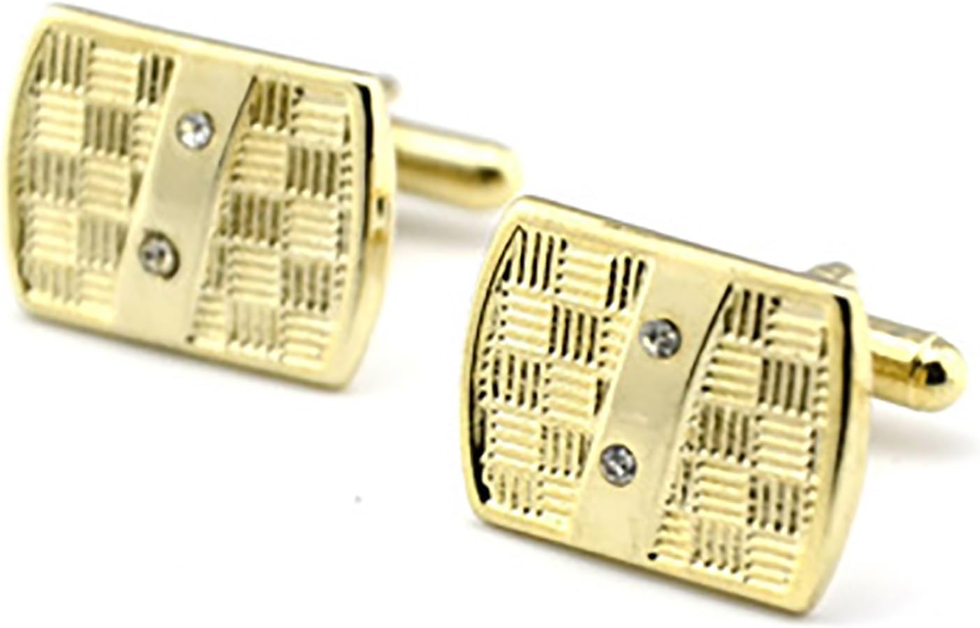 メンズカフスボタンとネクタイクリップセット ジルコニアチェック柄ネクタイクリップカフスセットメンズビジネスネクタイクリップセット メ