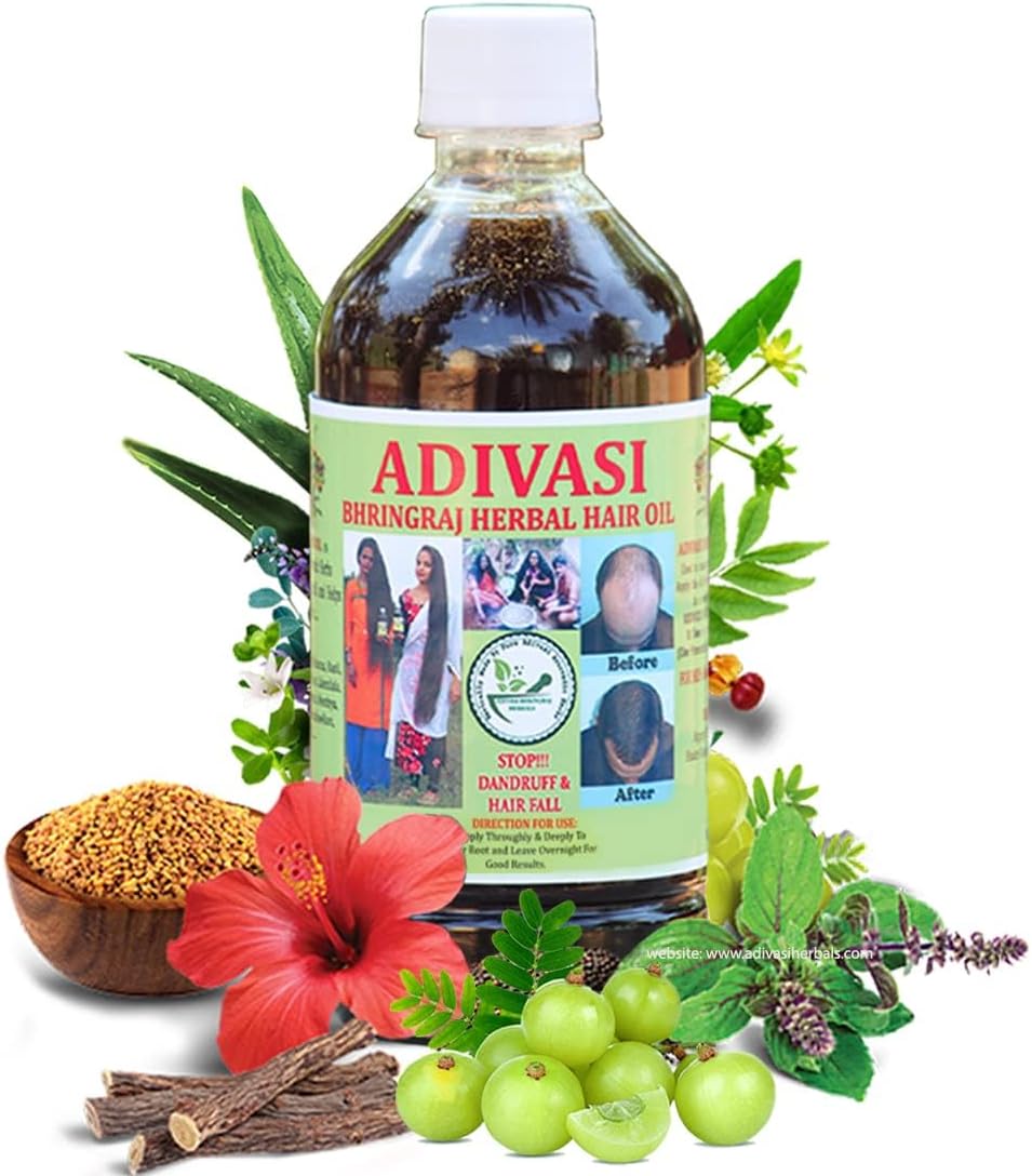 Aadiwasi Bhrungraj Herbal Hair Oil 250ml (Basically Made By Pure Aadiwasi Ayurvedic Herbs) 100% NATURAL (Pack of 1)