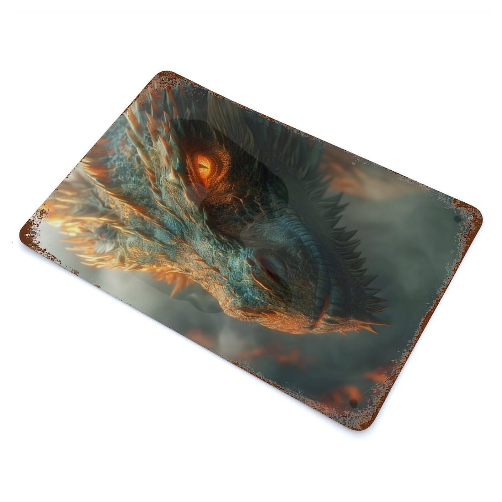 Mystical Dragon Retro Metal Sign 11.8"x7.9", Ideal for Cafe, Home Bar And Lounge Decor