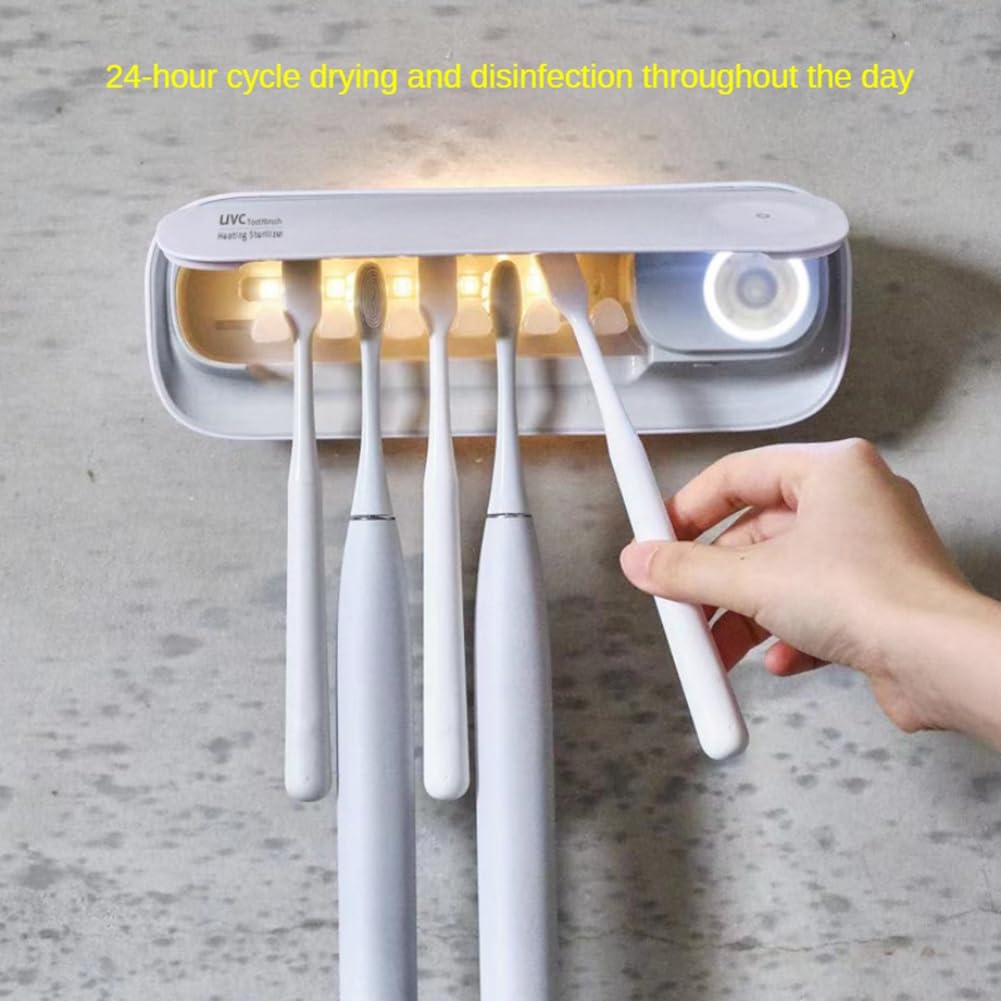 1 unids cepillo de dientes eléctrico UV esterilización secado titular montado en la pared ABS para baño organizador accesorios